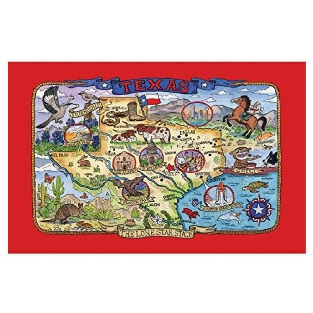 Kay Dee Designs Poster Cotton Tea Towel Texas